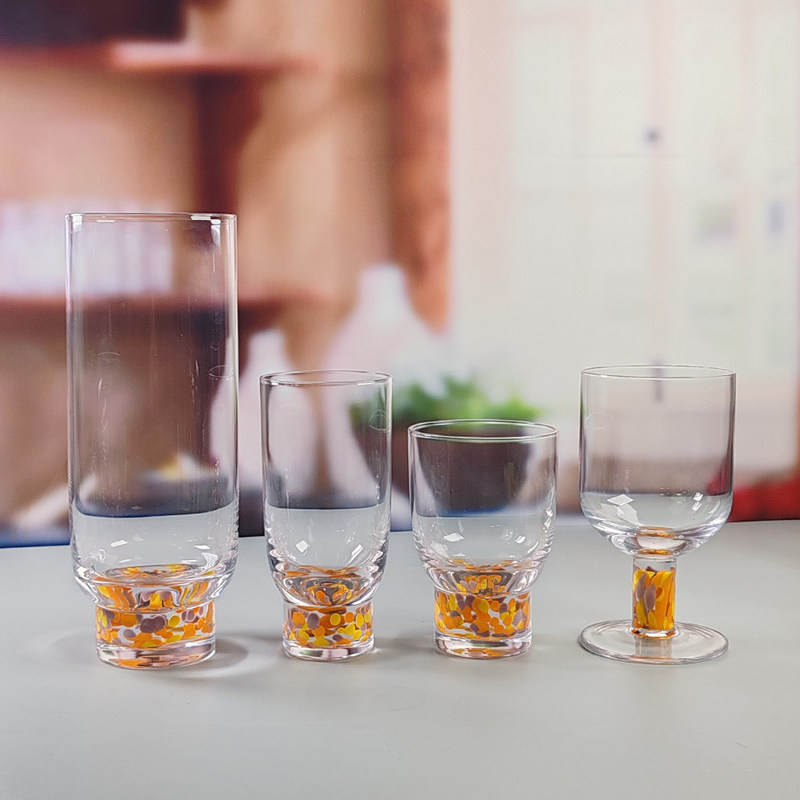 ποιότητας Χειροποίητο σύγχρονο σχεδιασμό πολύχρωμο κοκτέιλ ποτήρια ποτό Custom Confetti ποτό Highball γυαλί εργοστάσιο