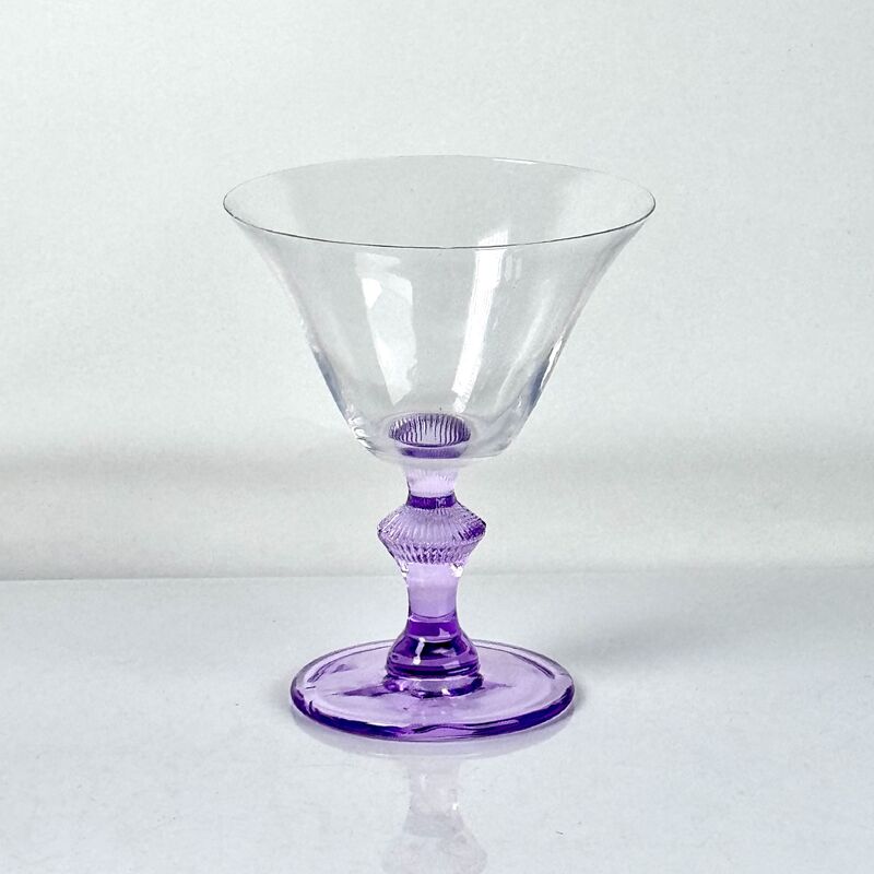 ποιότητας 4‑Pack Vintage Purple Stem Wine Glasses, Assorted Shapes Clear Cup with Decorative Purple Stem, Handblown Glass Goblets for Wedding Party Home Tabletop Decoration εργοστάσιο