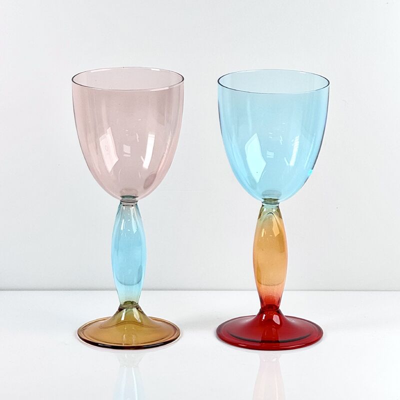 Ποιότητα Hand-Blown Gradient Color Borosilicate Wine Glasses, Multi-Color Artistic Stem Goblets for Wine, Cocktail, Home Bar & Party Decor εργοστάσιο