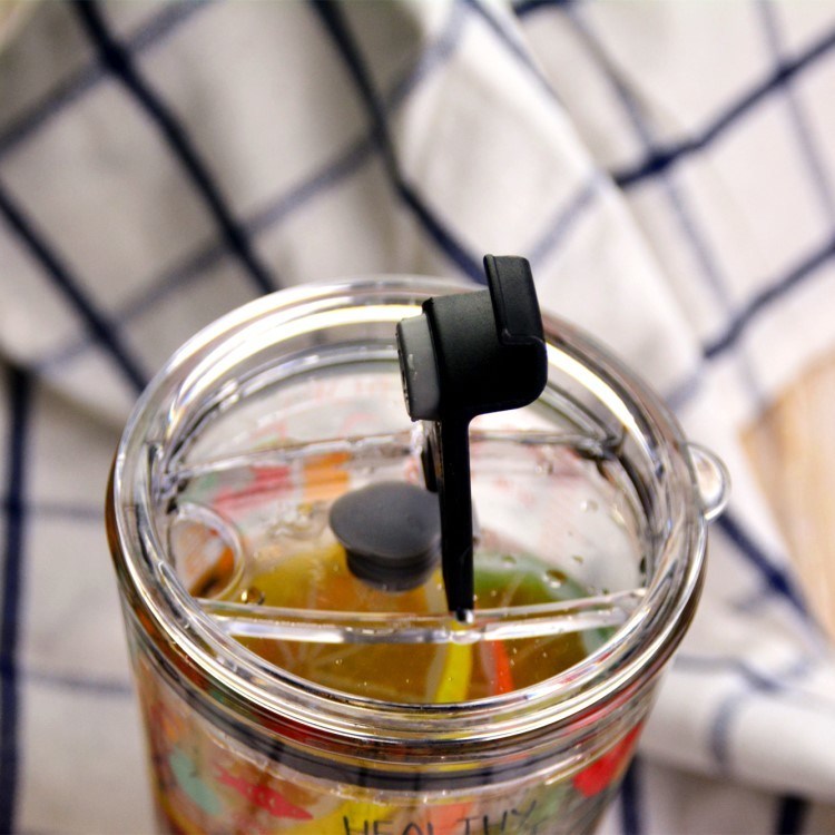 ποιότητας Διακοσμημένο ποτήρι παγωμένου τσαγιού με κάλυμμα και σιλικοκάτη από άχυρο εργοστάσιο