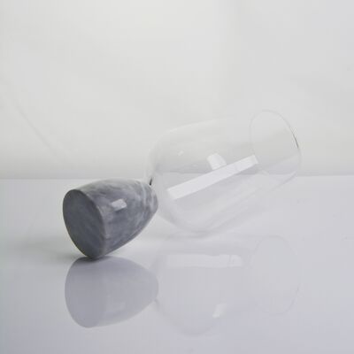 ποιότητας Χειροβολημένο Κρυστάλλινο Κύπελλο κρασιού με σύγχρονη γκρίζα μαρμάρινη βάση Ultra Clear Bowl Ιδανικό για δείπνα και καθημερινά εργοστάσιο