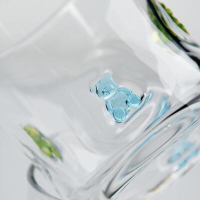 ποιότητας Γυάλινο Κουπάκι Gummy Bear Φυσητό στο Χέρι, 400ml Διαφανές Ποτήρι με Χαριτωμένο Πολύχρωμο Αρκουδάκι, Διασκεδαστικό Ποτήρι ουίσκι ή χυμού για Παιδιά και Ενήλικες, Χαριτωμένο Δώρο για Μπαρ εργοστάσιο