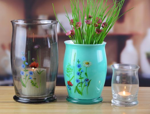 ποιότητας Κλασικό αρχαίο χρωματιστό γυαλί 12 ιντσών γυαλί βάζο εργοστάσιο