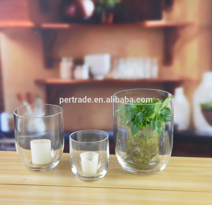 ποιότητας Προσαρμόστε το χρώμα σε σχήμα U Χειροκόπηση διακοσμητικού γυάλινου βάζου εργοστάσιο