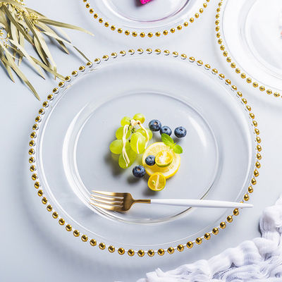 ποιότητας Διακοσμημένα χρυσός πιάτα φορτιστών γυαλιού εργοστάσιο