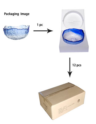 ποιότητας Χτυπημένο μοτίβο Ακανόνιστο σχήμα Κρυστάλλινη σαλάτα Κούπα σερβίρισμα εργοστάσιο
