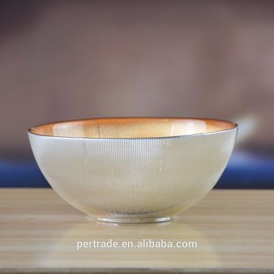 ποιότητας Ασημένιο χρυσό διακοσμημένο γυάλινο φορτιστή για σαλάτα εργοστάσιο