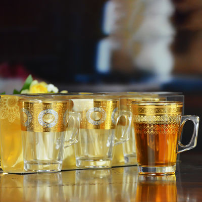 ποιότητας Χρυσά διακοσμημένα χρυσαφένια ποτήρια εργοστάσιο