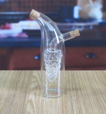 ποιότητας Διπλό στρώμα γυάλινο δοχείο σχήματος σταφυλιού με κάλυμμα για λάδι εργοστάσιο