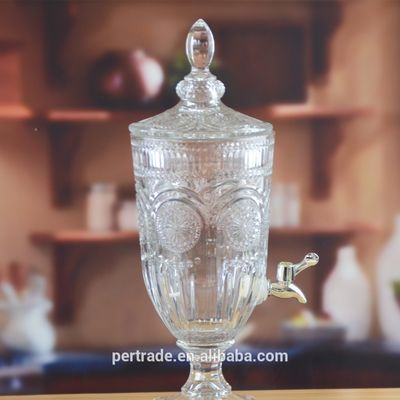 ποιότητας Βαθιά κομμένα χαραγμένα γυάλινα βάζα 5 λίτρων με καπάκι. εργοστάσιο