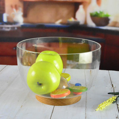 ποιότητας 9 ιντσών Κρυστάλλινη αποθήκευση γυάλινης σαλάτας Κουπί σχεδιασμένο με χειροποίητο κρυστάλλινο γυαλί και στερεό ξύλινο στέλεχος που παρουσιάζει ένα κορυφαίο πάτωμα που βελτιώνει οποιαδήποτε εμπειρία φαγητού εργοστάσιο